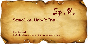 Szmolka Urbána névjegykártya